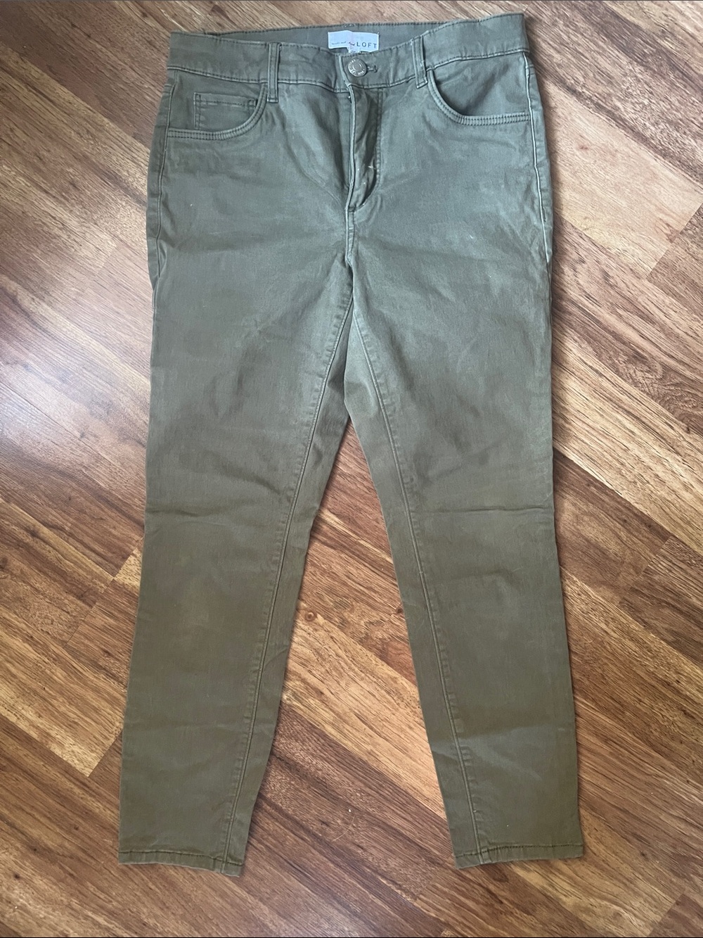 LOFT Olive-Cargo Skinny Pants
